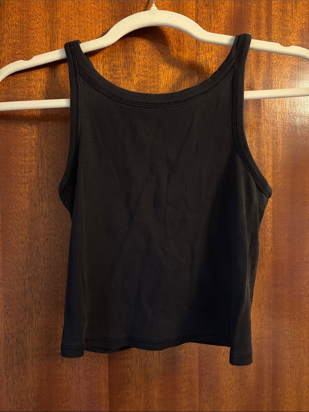 Everlane Pima Micro Rib Cotton Short Tank Black